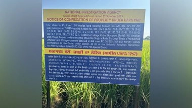 India News | NIA Special Court Orders Land Confiscation of Lakhbir Singh Alias 'Rode'