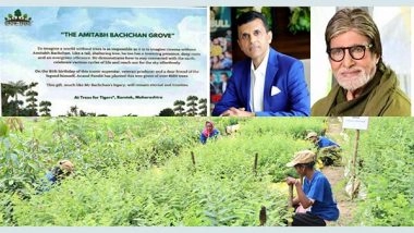 Business News | Anand Pandit Dedicates 8100 Trees to Amitabh Bachchan on the Superstar's 81st Birthday
