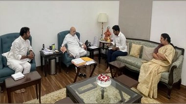 India News | Nara Lokesh Meets Amit Shah, Raises Concern over His Father Chandrababu Naidu's Safety in Jail