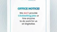 Business News | IDigitalise Does Not Offer Part-time or Click-baiting Job Opportunities Online. Any Claims Using Their Brand Name Are Entirely False