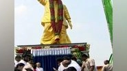 India News | Andhra Pradesh CM Inaugurates YS Rajasekhar Reddy Statue, Attends Mass Housewarming Ceremony in Samarlakota