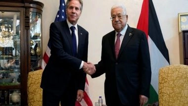 World News | Blinken Meets Mahmoud Abbas, King Abdullah in Reach out Effort Amidst Israel-Hamas Conflict