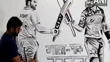 India News | UP Artist Creates Picture with Charcoal to Show Support for Team India Ahead of Match Against Pakistan