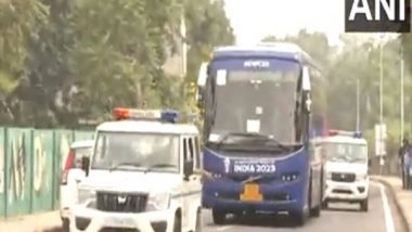 Sports News | CWC 2023: Team India Arrives at Narendra Modi Stadium Ahead of India-Pakistan Clash