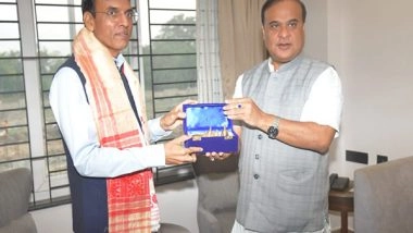 India News | Union Health Minister Mansukh Mandaviya Calls on Assam CM Sarma in Guwahati