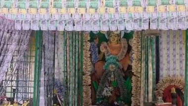 India News | Andhra Pradesh: Goddess Durga Malleswari Decorated with Currency Notes Worth 30 Lakhs in  Anakapalli