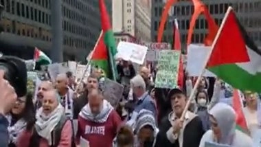 World News | Pro-Palestinian Groups Hold Protest in Chicago Amid Conflict with Israel