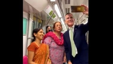 World News | US Envoy Garcetti Travels in Delhi Metro, Interacts with Passengers