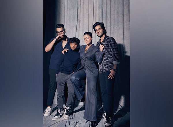 Entertainment News |  Kajol Poses in Style with Her 'K Team' Gang of Boys