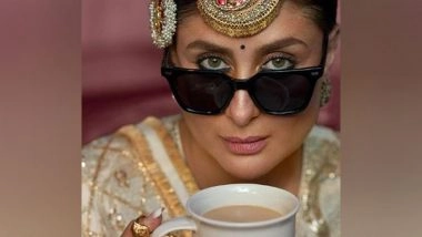 Entertainment News | Kareena Kapoor Turns into Cool Bride as She Sips Tea, Sports Sunglasses in Ivory Lehenga