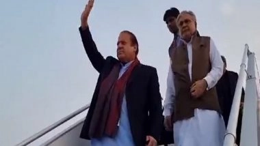 World News | Pakistan: Nawaz Sharif Reaches Lahore, Set to Address Minar-i-Pakistan Rally
