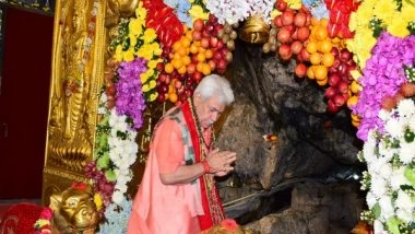 India News | Jammu-Kashmir: Lt Governor Pays Obeisance at Mata Vaishno Devi Shrine