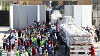 World News | As Israel's War with Hamas Rages, Nearly 14 Aid Trucks Enter Gaza Strip Through Rafah Crossing