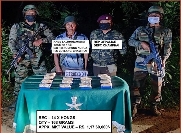 India News | Mizoram: Assam Rifles Recovers Drugs Worth Rs 1.17 Crore in Champhai, One Arrested