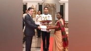 World News | Ambassador of France to India Thierry Mathou Submits Credentials to President Murmu