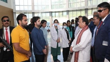 India News | Himachal Pradesh: JP Nadda Interacts with Faculty During Visit to AIIMS, Bilaspur
