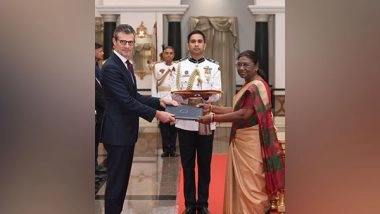World News | EU New Envoy Presents Credentials to President Murmu, Says Strategic Partnership with India Significant