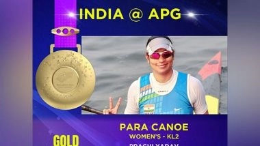 Sports News | Asian Para Games: Prachi Yadav Continues to Shine, Clinches Gold in Canoe Women's KL2 Event