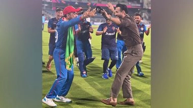 Sports News | Irfan Pathan Dances with Rashid Khan to Fulfill His Promise Following Afghanistan's Historic Victory over Pakistan