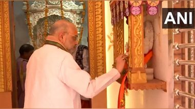 India News | Gujarat: Union Home Minister Amit Shah Offers Prayers at Bahuchar Mata Temple in Gandhinagar