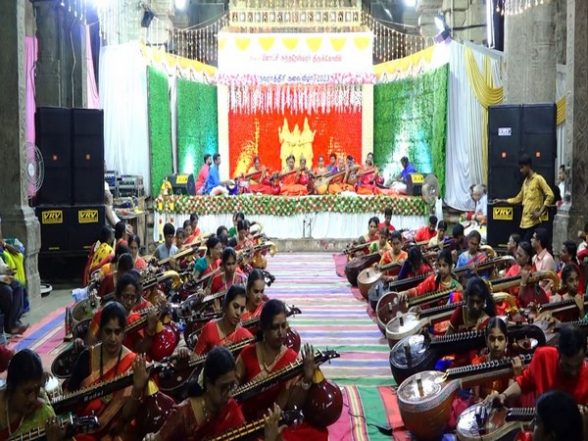 India News | Tamil Nadu: 108 Women Play Veena at Meenakshi Amman Temple on Vijayadashmi - Vimarsana News