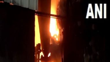 Bhiwandi Fire Videos: Blaze Erupts at Maharashtra Dying Factory Due to Boiler Blast, No Casualties Reported
