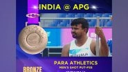 Sports News | Para Asian Games: Muthuraja Secures Bronze in Men's Shot Put