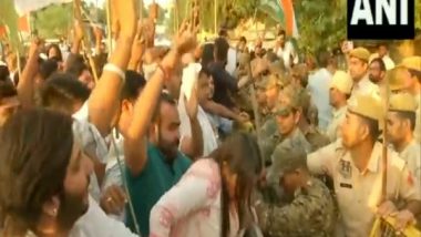 India News | Rajasthan: Congress Workers Protest Outside ED Office in Jaipur Against Raids at State Party Chief Premises