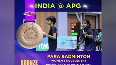 Sports News | Para Asian Games: Nithya, Rachana Secure Bronze in Womens' Doubles Badminton