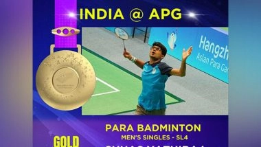 Sports News | Asian Para Games: Shuttler Suhas Yathiraj Adds Another Gold to India's Record Medal Tally