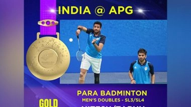 Sports News | Asian Para Games: Shuttler Duo of Nitesh-Tarun Claim Yet Another Gold for India