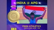Sports News | Asian Para Games: Dharmaraj Salairaj Secures Gold Medal in Men's Long Jump-T64 Event