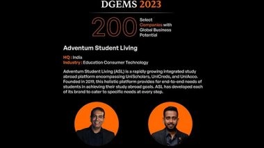 Business News | UniScholars' Parent Adventum Student Living Recognised Among Forbes Select Companies with Global Business Potential at DGEMS 2023