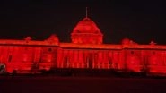 Entertainment News | Rashtrapati Bhawan Lit in Red as Part of the 'Go Red' Campaign for Dyslexia Awareness Month