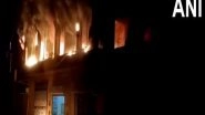 West Bengal Fire: Massive Blaze Erupts in Motorcycle Showroom in Asansol, More Than 12 Staffers Rescued (Watch Video)
