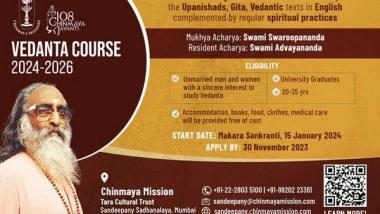 Business News | Unlock Transformational Wisdom: Join Chinmaya Mission's 19th Two-year Residential Vedanta Course