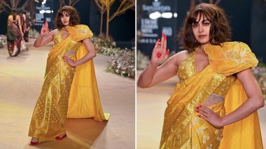 Lakme Fashion Week 2023: Adah Sharma Brings Festive Vibes as She Walks the Ramp in Yellow Saree (View Pic)