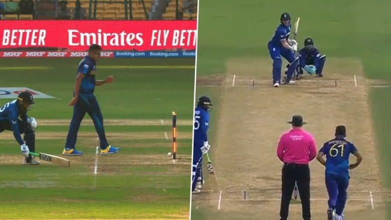 Clever! Pro-Active Kusal Mendis Catches Adil Rashid Napping At Non-Striker's End, Scalps Run-Out During ENG vs SL CWC 2023 Match (Watch Video)