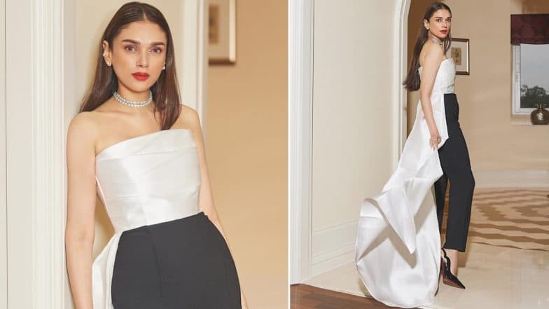 Aditi Rao Hydari Shows Off Impeccable Sense of Style in White Satin Top and Black Trousers (See Pics)