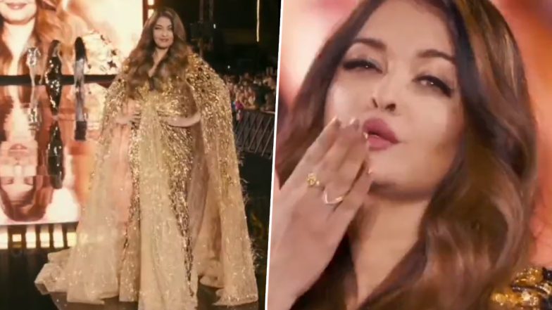 Aishwarya Rai Bachchan Walks The Ramp at Paris Fashion Week 2023! OG Queen Owns PFW As She Sashays Down the Runway in Shimmery Couture (View Pics & Video)