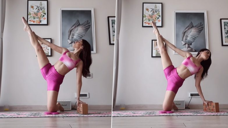 Fitness Freak Alaya F Shares Glimpse of Her Practicing Yoga on Insta (Watch Video)