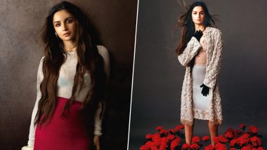 Alia Bhatt Makes Bold Style Statement in White Knit Top Paired With Maroon Pencil Skirt, Actress Rocks Stunning Outfits in Latest Magazine Shoot