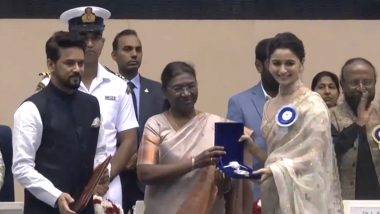 69th National Film Awards: Alia Bhatt Wins the Best Actress Award for Her Outstanding Performance in Gangubai Kathiawadi (Watch Video)