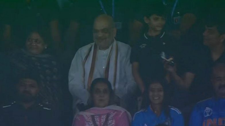 Home Minister Amit Shah Attends IND vs PAK ICC Cricket World Cup 2023 Clash at Ahmedabad, Picture Goes Viral!