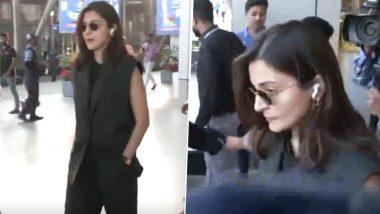 ICC World Cup 2023: Anushka Sharma Arrives in Ahmedabad To Support Husband Virat Kohli for India vs Pakistan Match (Watch Video)