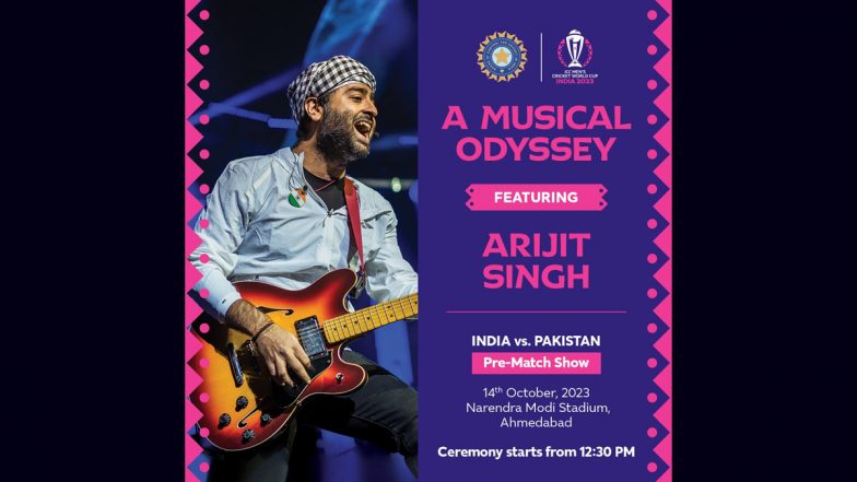 ICC World Cup 2023: Arijit Singh To Kickstart Glittering Ceremony at Ahmedabad’s Narendra Modi Stadium Before India vs Pakistan Match!