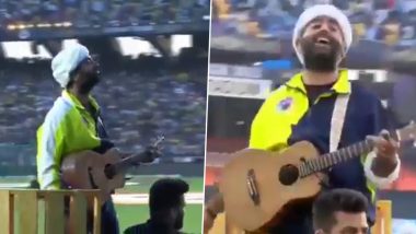 ICC World Cup 2023: Arijit Singh Performs 'Jeetega Jeetega India Jeetega' at Narendra Modi Stadium During India vs Pakistan Pre-Match (Watch Video)