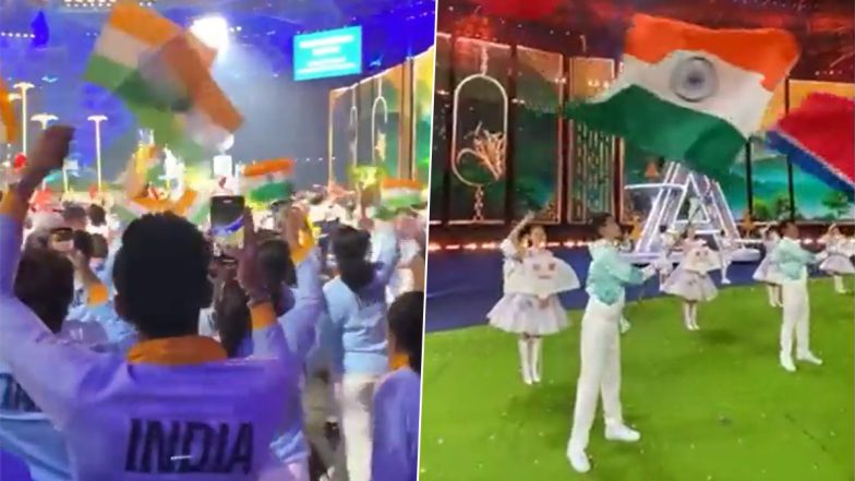 Indian Athletes Participate in Asian Games 2023 Closing Ceremony Celebrations After Nation's Record-Medal Haul in Hangzhou (Watch Video)