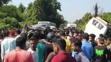 Assam Road Accident: Four Killed, Seven Injured as SUV Collides With Bus in Goalpara (Watch Video)