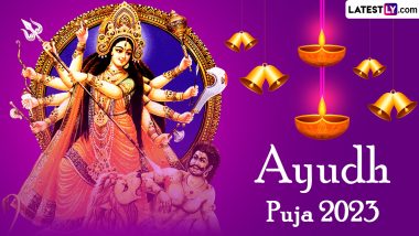 Ayudha Puja 2023 Images & HD Wallpapers for Free Download Online: Wish Happy Ayudha Pooja With WhatsApp Stickers, Greetings and SMS for the Significant Festival